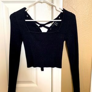 FOREVER 21 Black Sweater With Laced back